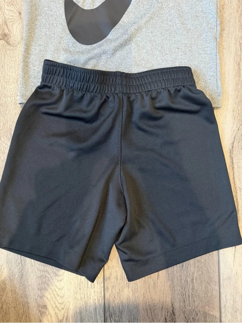 Nike Grey Tee with Black Logo and Black Shorts (5) - Picture 4 of 8